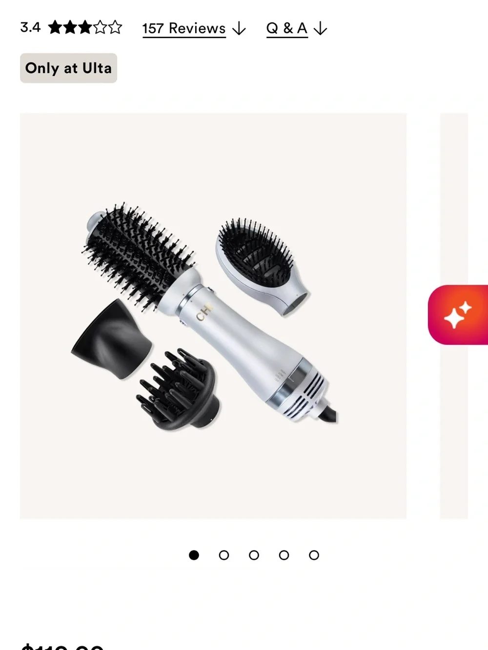Ulta Beauty Black and Red Round Hot Air Brush